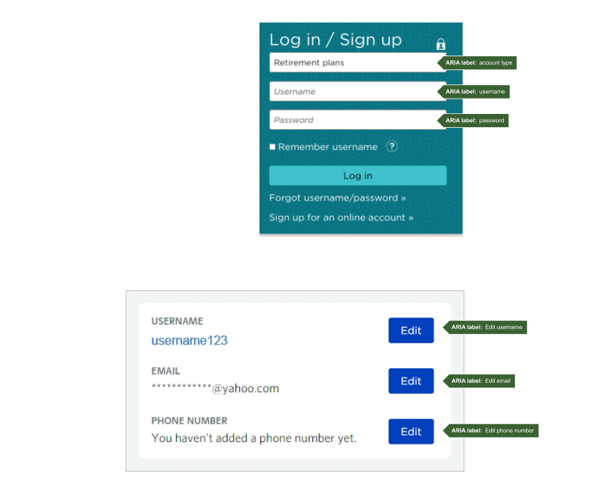 ARIA label Annotations example
