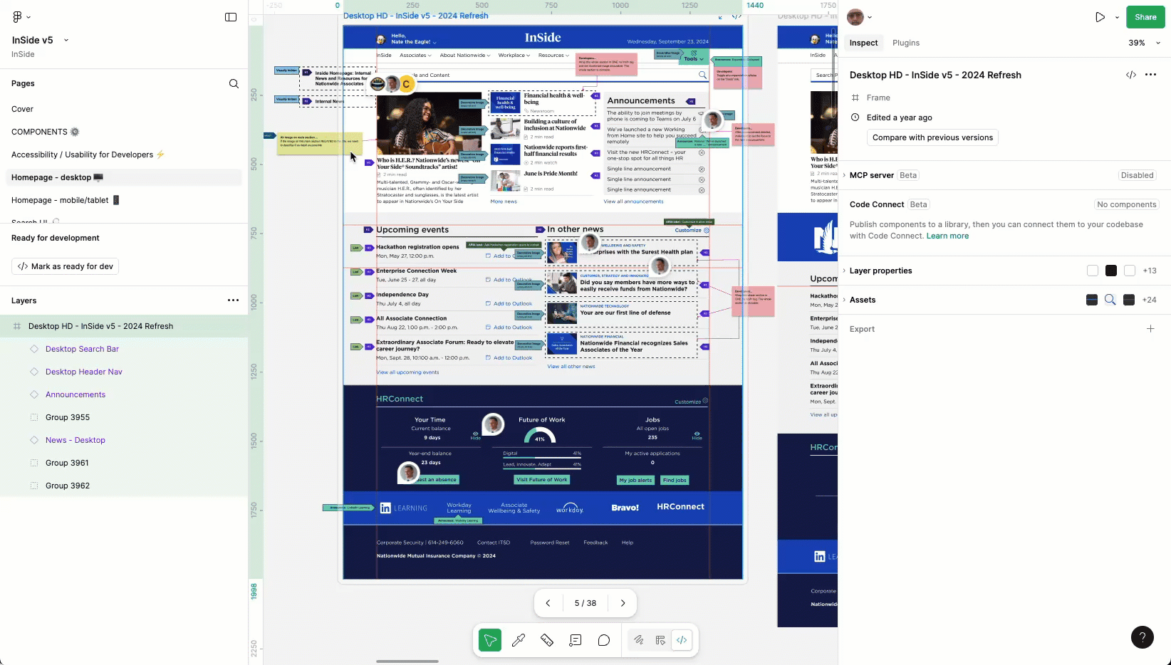 Thumbnail: Figma screenshot of component with revisions.